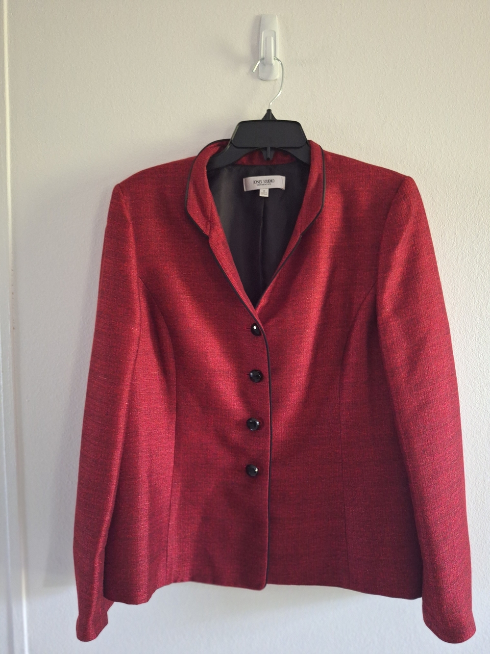 Jones New York Red Tailored Button Blazer